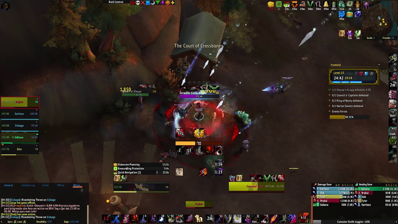 Overcoming - Freehold +15 Realm First! Battle for Azeroth Keystone Master