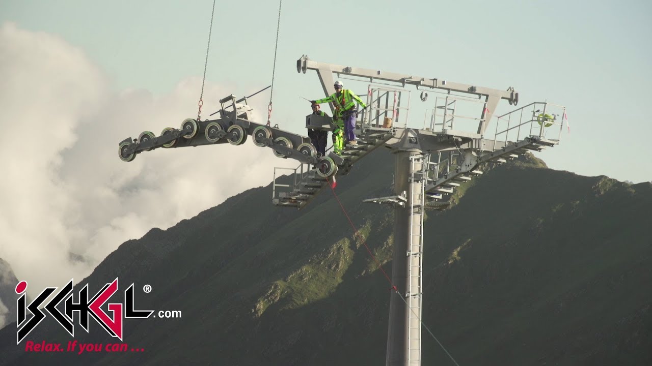 Stützenflüge mittels Helikopter Velilleckbahn F1, August 2019, Ischgl-Samnaun