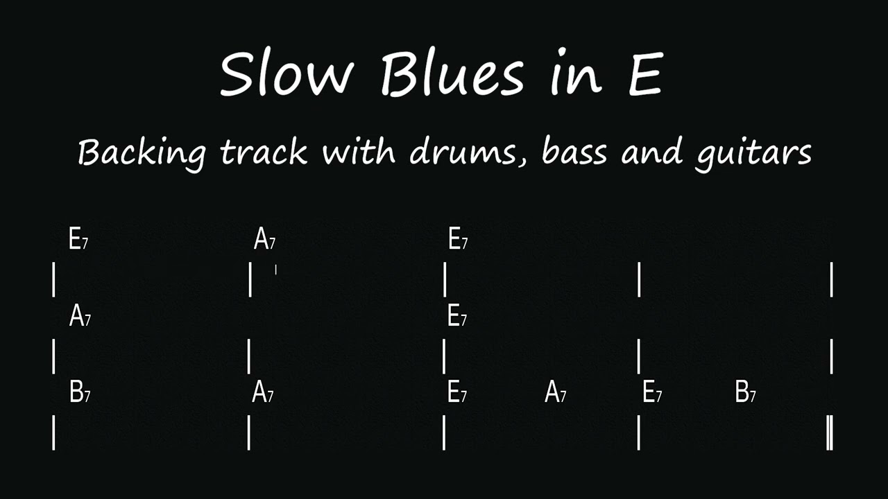 Slow Blues in E - Bass, Drums & Guitars : Backing Track