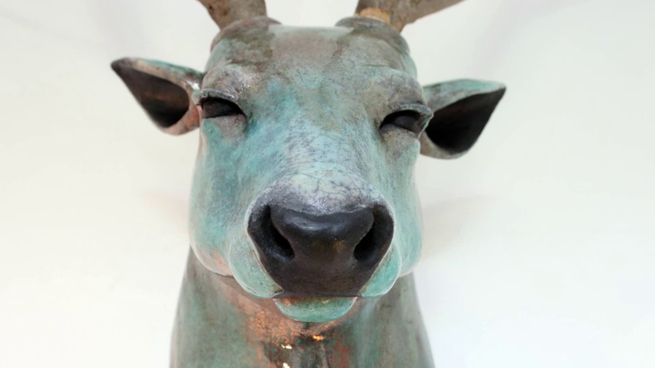 Raku ceramic sculpture by Antonella Giannuzzi with the teacher of raku Rosa Rubino