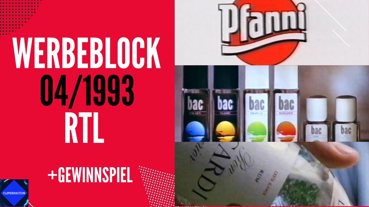 Alter Fernseh Werbeblock RTL 04 / 1993 [2021]