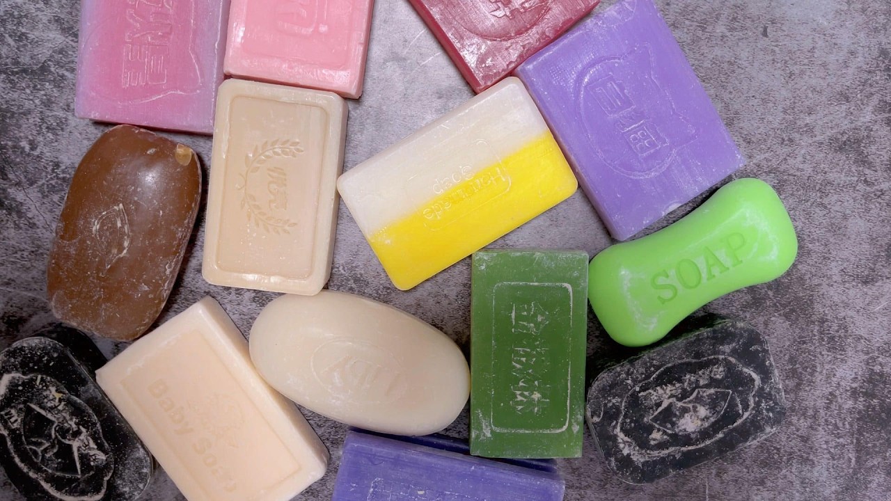 ASMR cutting dry soap/oddly carving soap/satisfying relaxing crunchy sounds/Crushing soap ASMR #4558