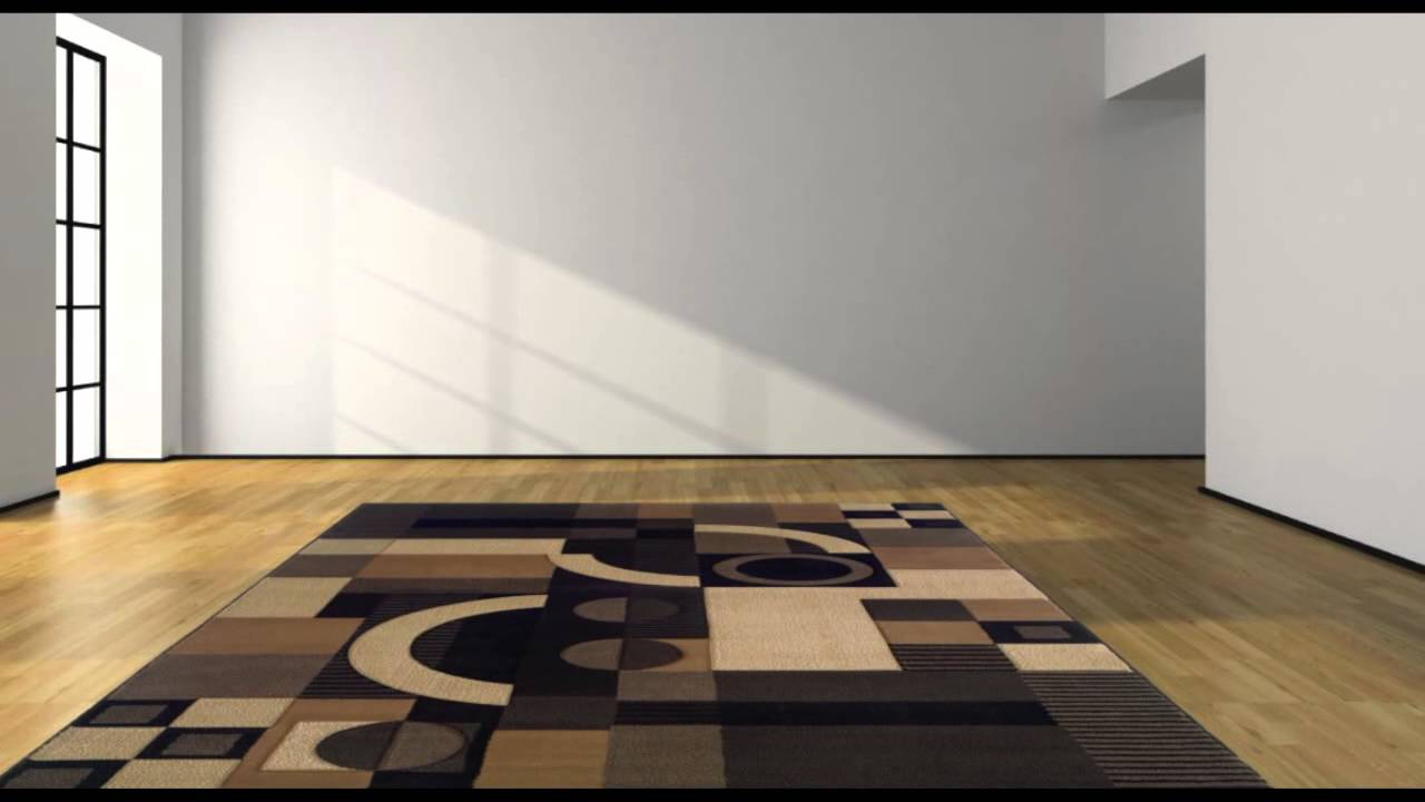 Contemporary Brown Beige Polypropylene Geometric Machine Woven Area Rug - POSH RUG