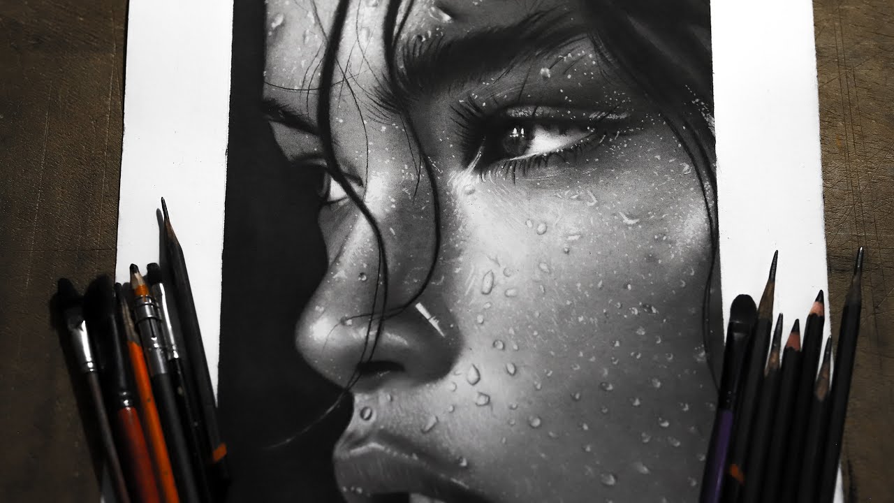 How to Draw a Hyper Realistic Wet Face Easy Portrait