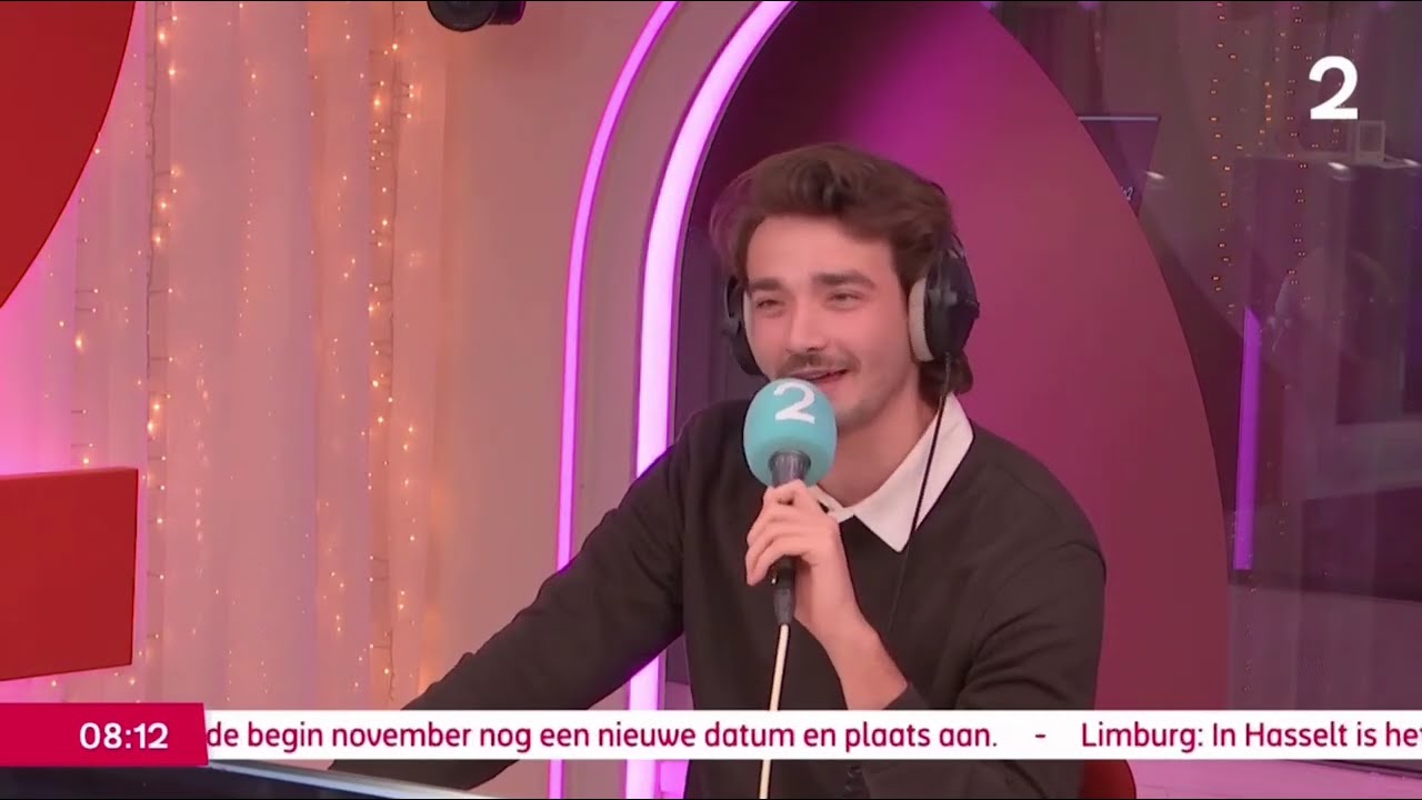 Aaron Blommaert op bezoek bij radio 2.  16/12/2024 interview