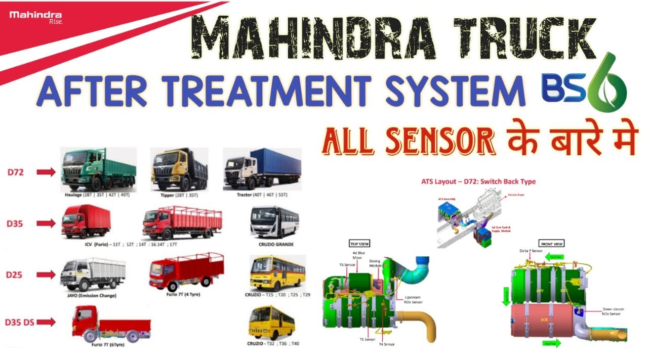 Mahindra bs6 truck me After treatment system(ATS)me kon kon se sensor lage huwe hai.महिंद्र ट्रक।