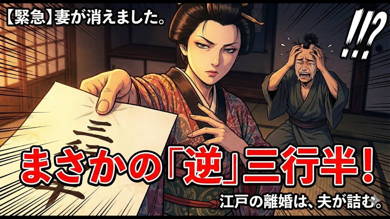【破局】妻から「三行半（みくだりはん）」を突きつけられました。離婚が当たり前な江戸の結婚観。