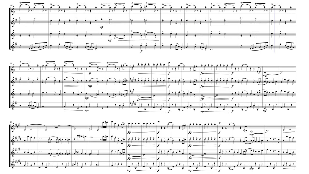 Sleigh Ride for Saxophone Quartet by Leroy Anderson / Tyler Packer
