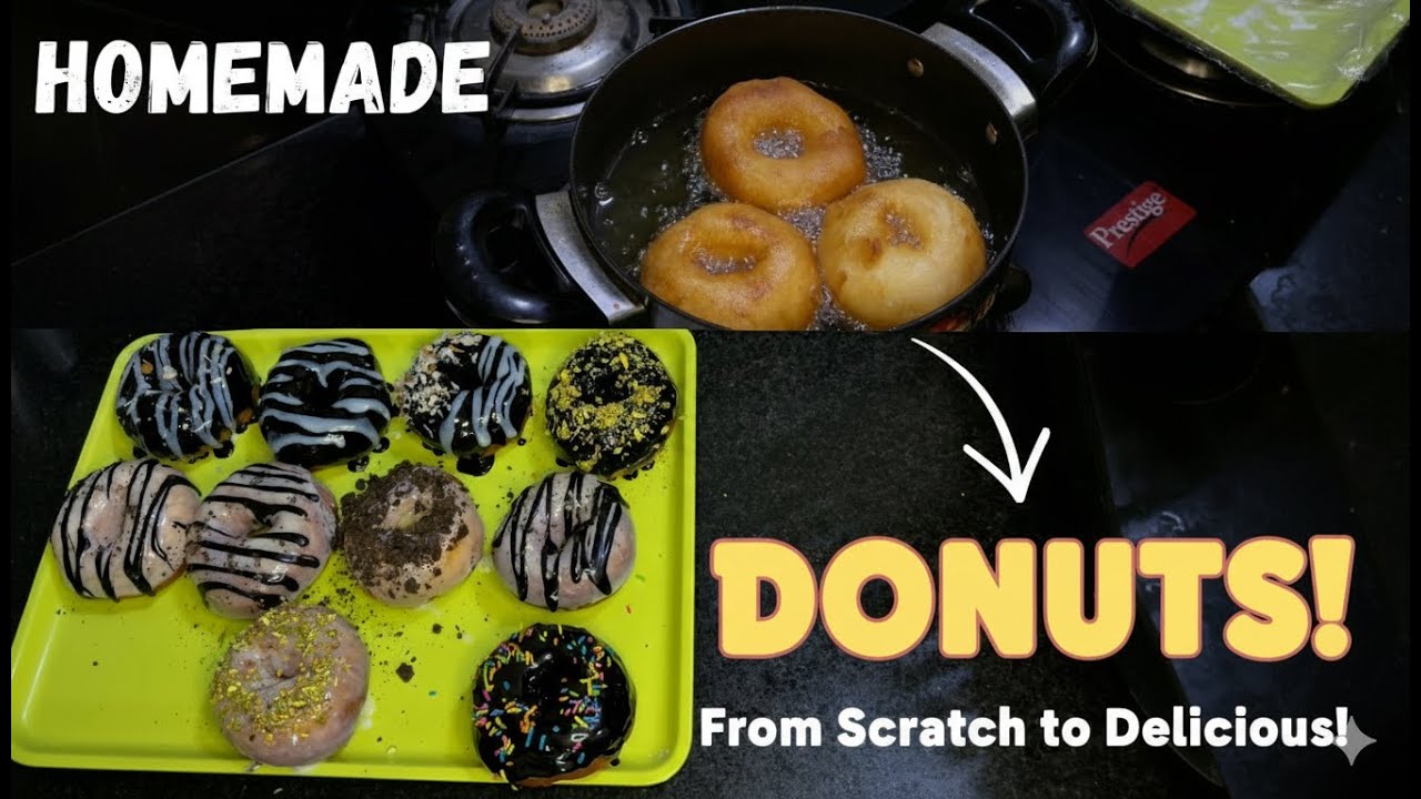 How to Make Perfect Glazed & Chocolate Donuts at Home | #donutsrecipe #egglesswithoutoven #homemade