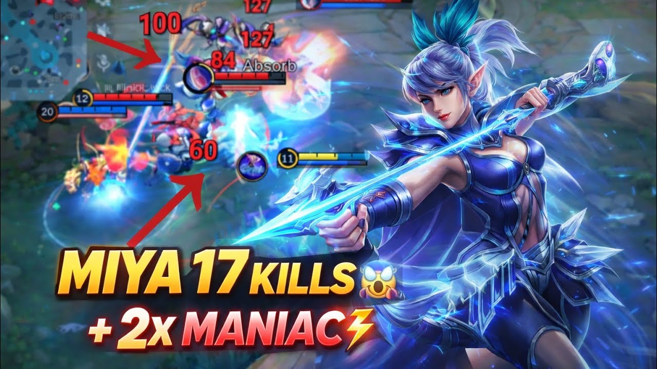 MIYA 17 KILLS 😱 2x Maniac + 1 Savage | Solo Rank Push High Damage Build !🔥🤯