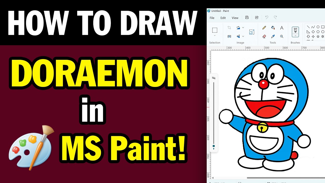 How To Draw Doraemon in MS Paint - MS Paint Tutorial 2025