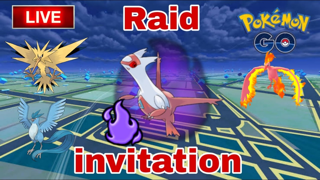 🔴Live shadow Latias ,articuno, moltres & zapdos Raid invitation  by  #raj4t5   in  #pokemon go