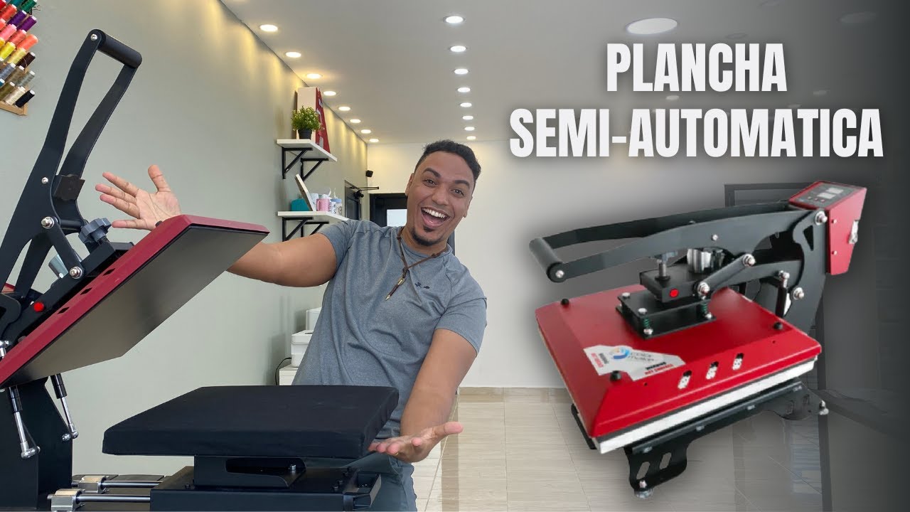 🤯 Plancha Semi-automática para #Sublimar #vinilotextil #transfer #dtf
