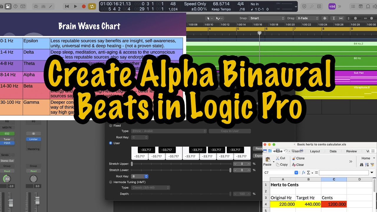 How to create alpha binaural beats in Logic Pro