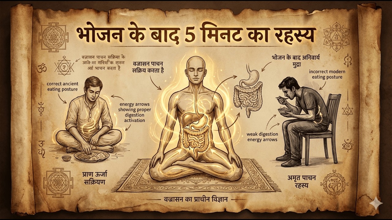भोजन के बाद 5 मिनट ऐसा करें ⚠️ 90% पेट की बीमारियाँ खत्म | Vajrasana Ancient Secret
