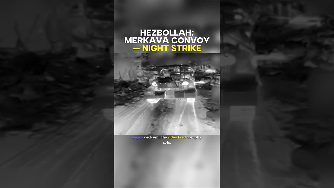 Hezbollah Thermal FPV Drone Stops Israeli Merkava Tank Convoy &mdash; Night Operation Lebanon