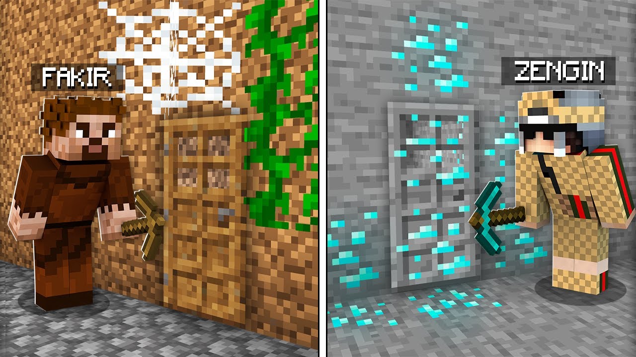 FAKİR MADEN KAPI VS ZENGİN MADEN KAPI 😱 - Minecraft