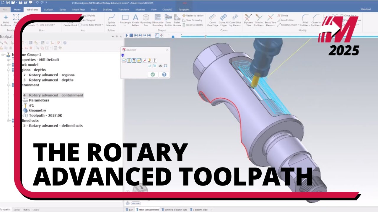 Rotary Advanced Toolpath в Mastercam 2025
