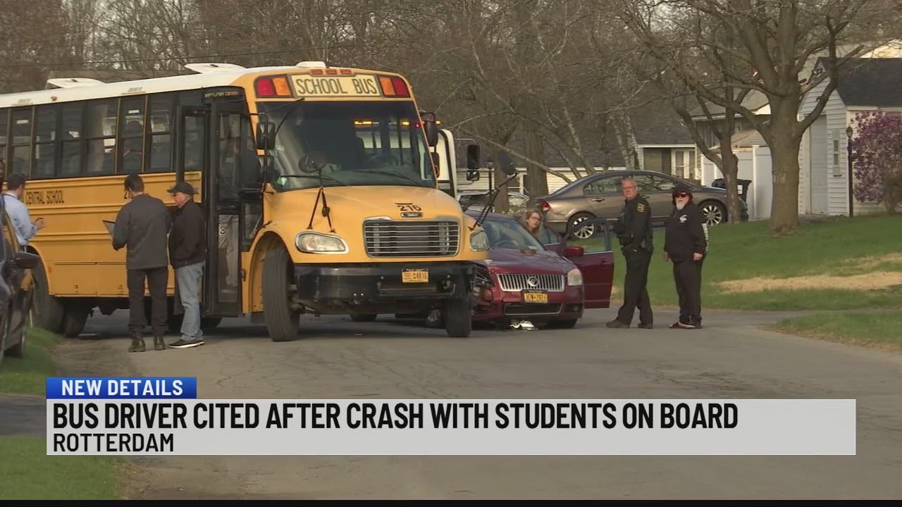 School bus driver cited after crash with students on board