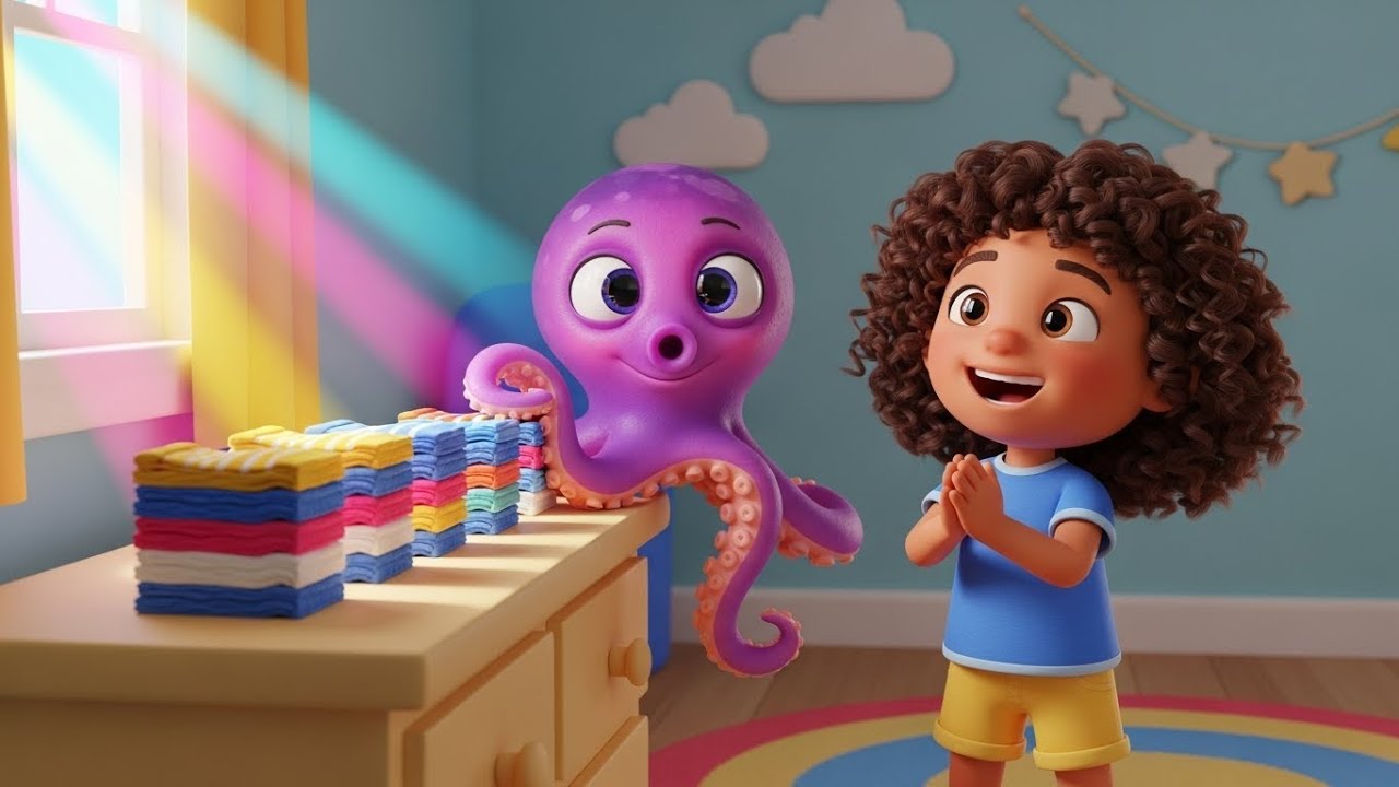Naughty Octopus Mixed All the Socks 🐙 | Nursery Rhymes for Kids & Baby Songs
