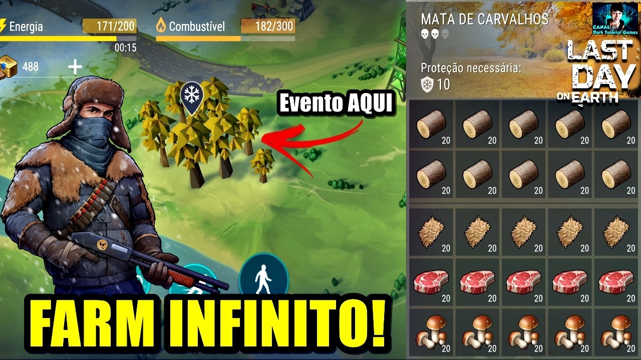 ●NOVO FARM INFINITO LIBERADO! 🤯 CARVALHO, CARNE E PELE À VONTADE 👁 Last Day On Earth