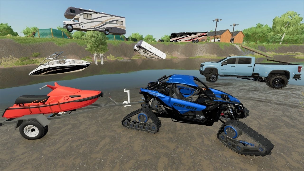 Huge storm floods RV park full of campers | Farming Simulator 22