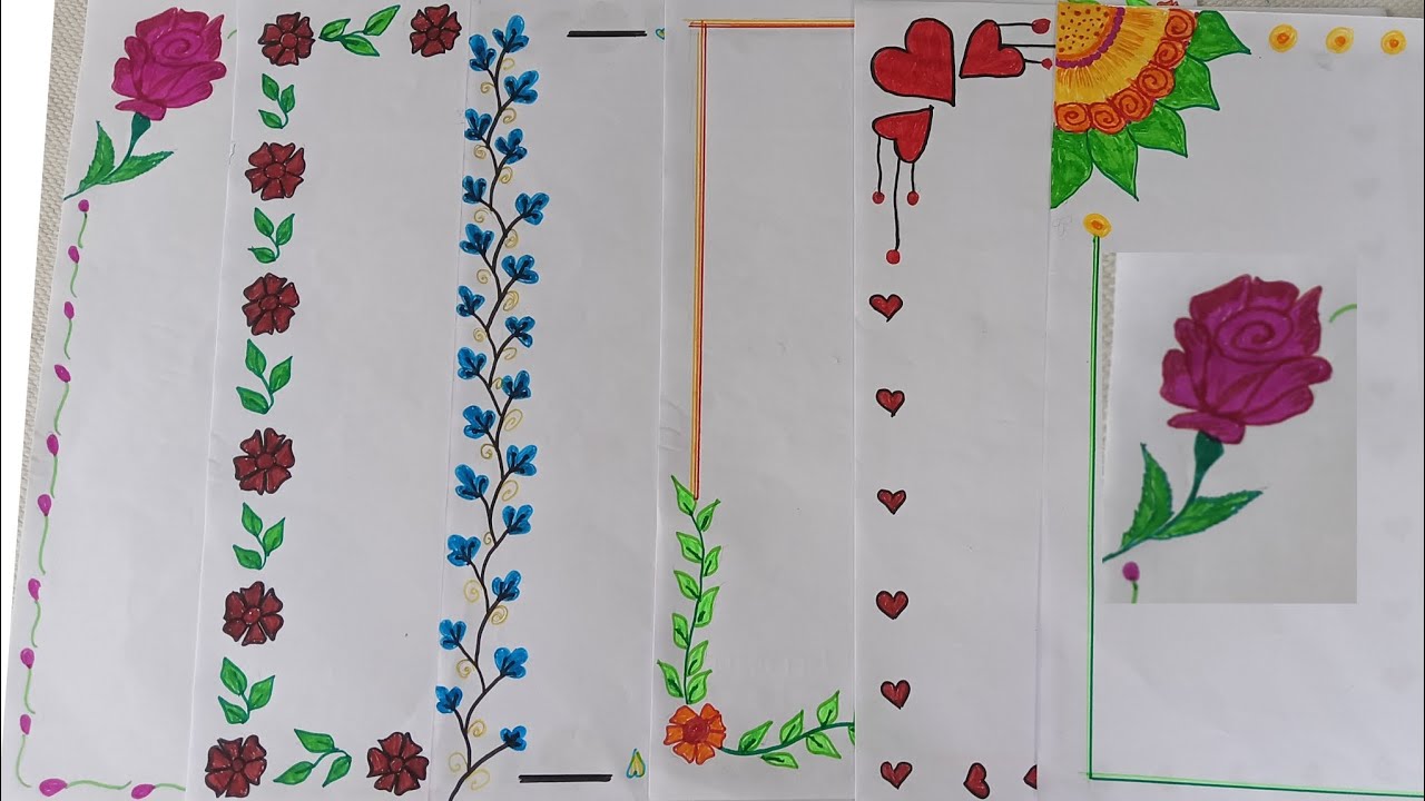 | 6 beautiful Project work boder designs| don't miss end|