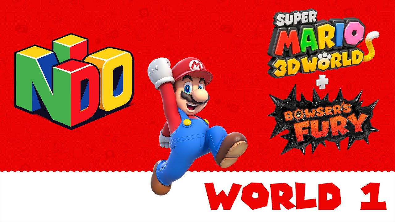 100% World 1 - Super Mario 3D World + Bowser's Fury - All Stars, Stamps, & Gold Flags
