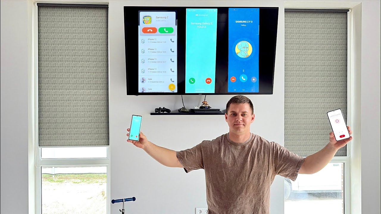Incoming Call Samsung Z Fold3 + Smart TV Recording/ Social Media HALA+BiP/ Outgoing Call iPhone,OPPO