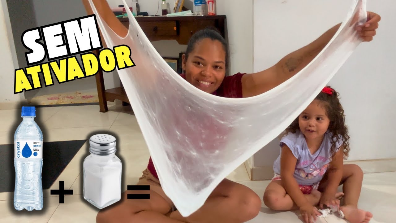 COMO FAZER SLIME DE ÁGUA E SAL SEM ATIVADOR | SEM GOMA SEM MAISENA