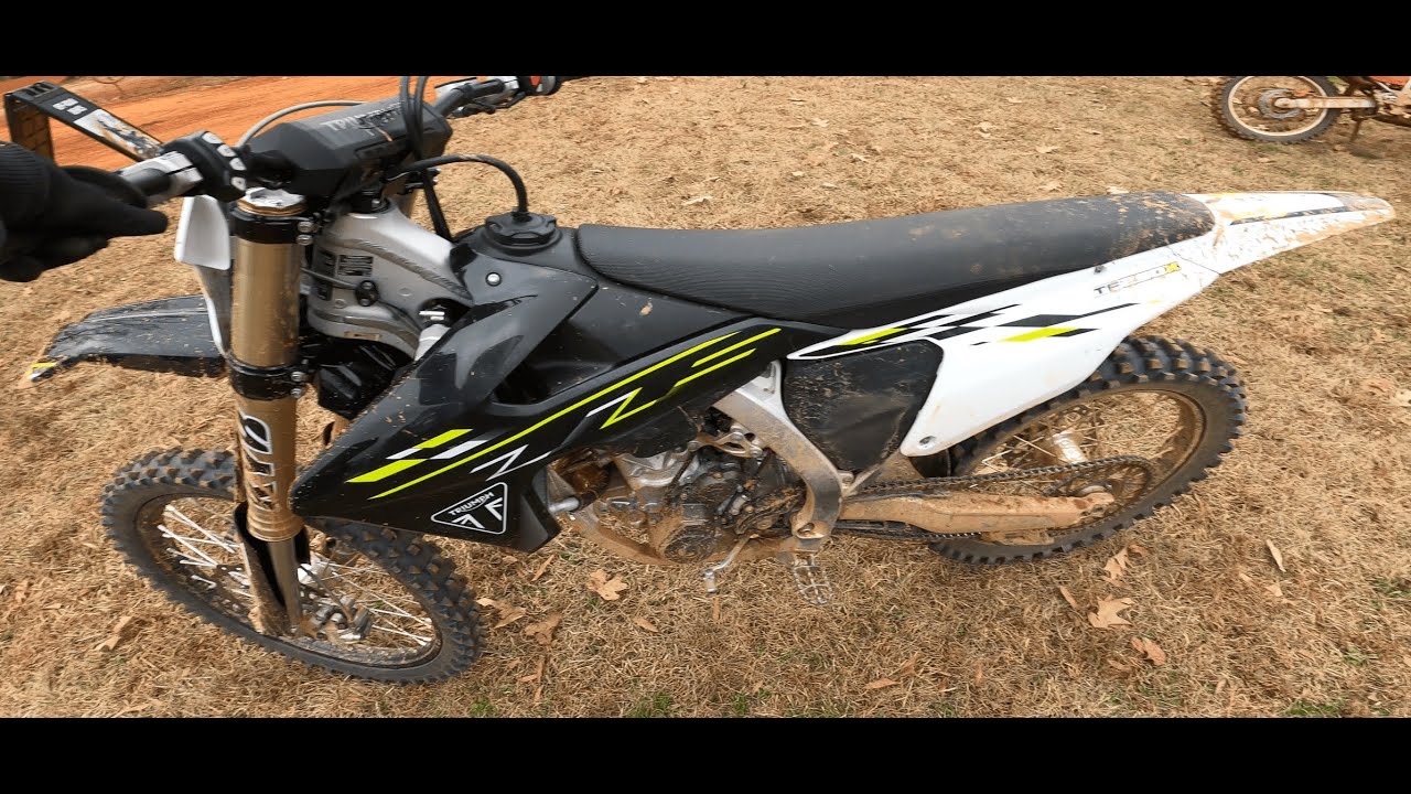 Riding the Triumph TF 250-X at Durhamtown