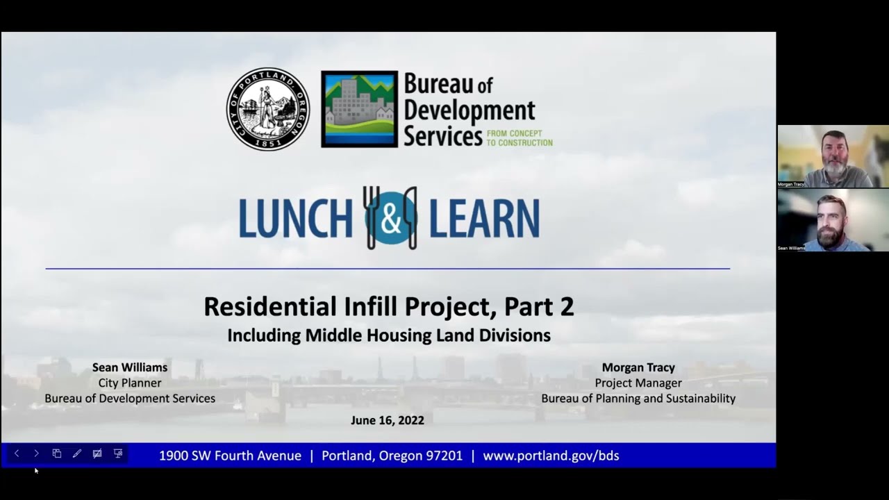 Residential Infill Project - Part 2 (RIP2) | Lunch and Learn | City of Portland Development Services
