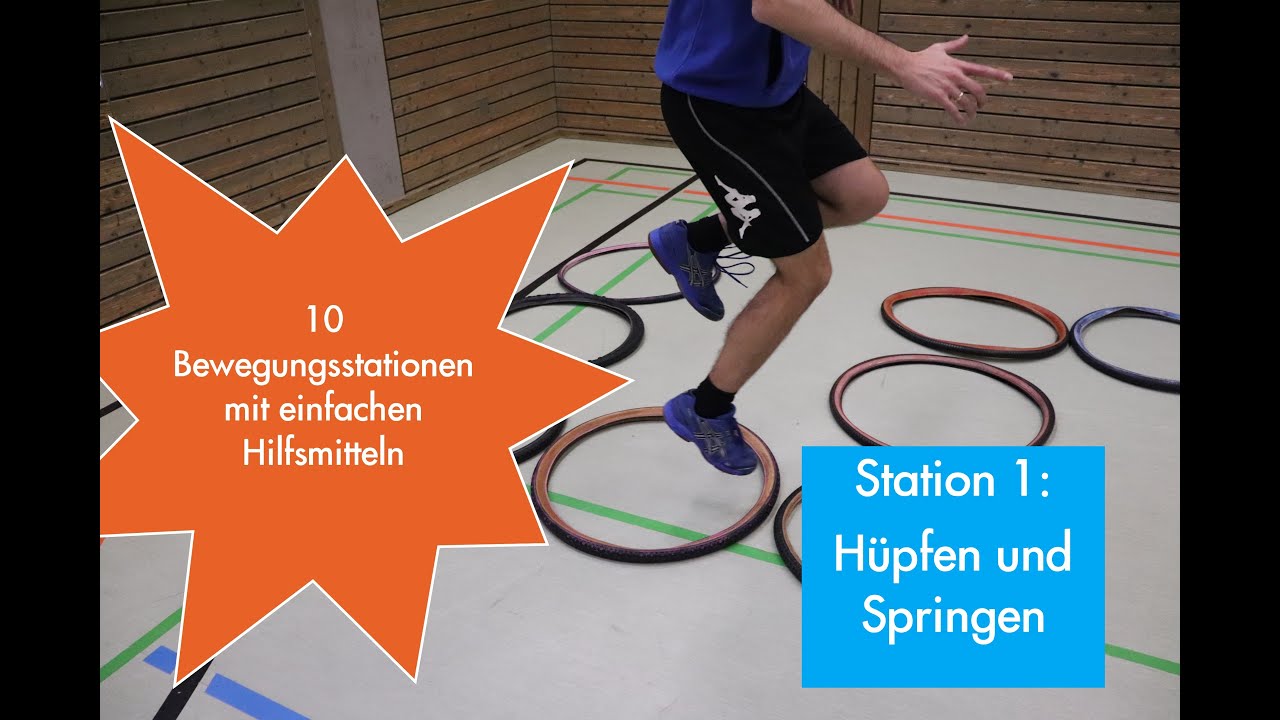 Bewegungsideen f&uuml;r Kindergarten, Grundschule, Zuhause | Station 1: H&uuml;pfen und Springen | SpoSpiTo