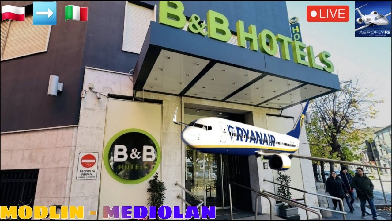🔴AEROFLY FS + GOOGLE STREET VIEW : TOUR ❗️Do Stolicy Lombardii z Liniami RYANAIR BOEING 737-800✈️🚙