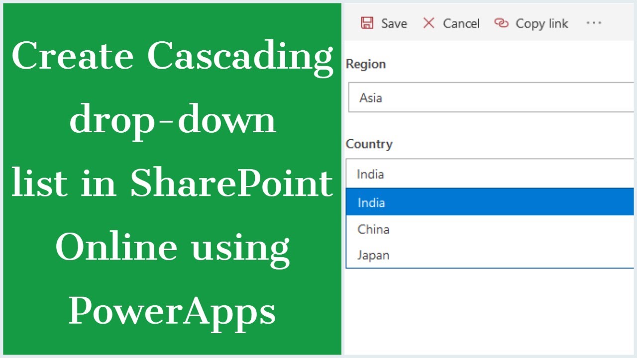 Создание каскадного раскрывающегося списка в SharePoint Online с помощью PowerApps