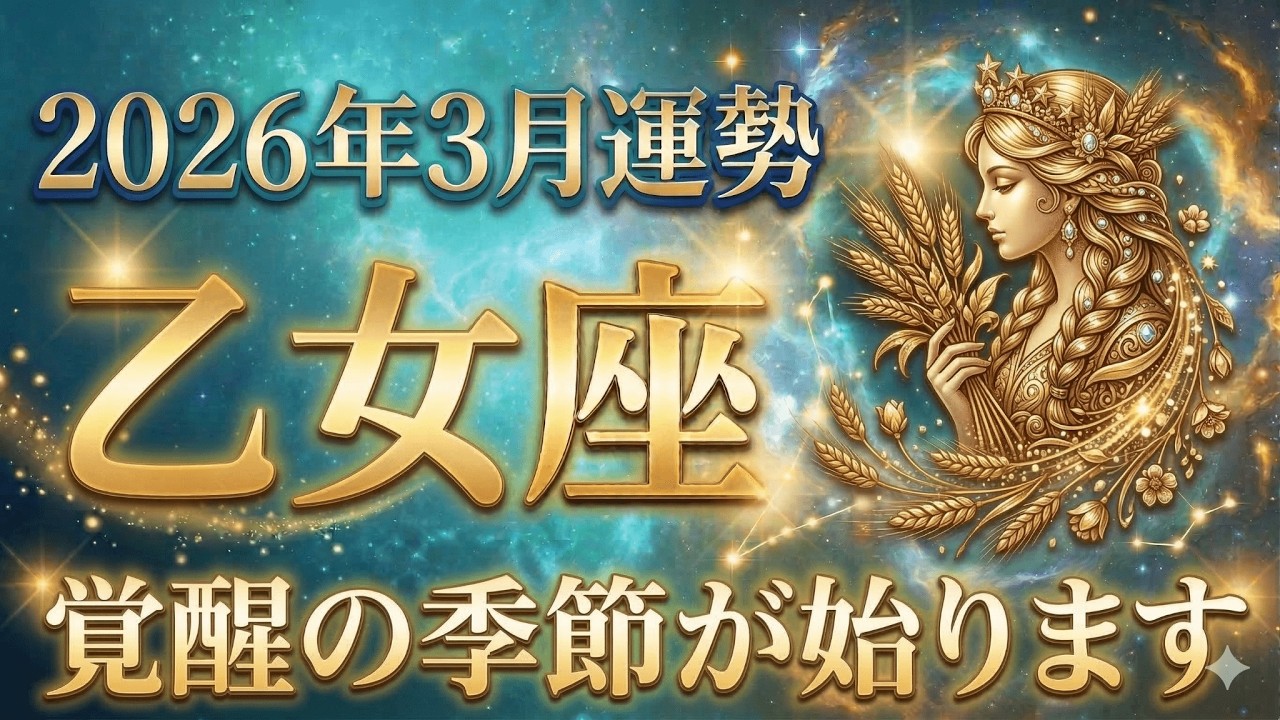 【乙女座・2026年3月】もう自分を後回しにしない！おとめ座の本当の自分を取り戻す覚醒の季節です！【西洋占星術・12星座】