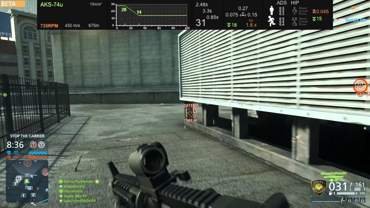 Battlefield Hardline (PS4) - Carbine Guide - Operator Kit (BFHL Beta Stats)