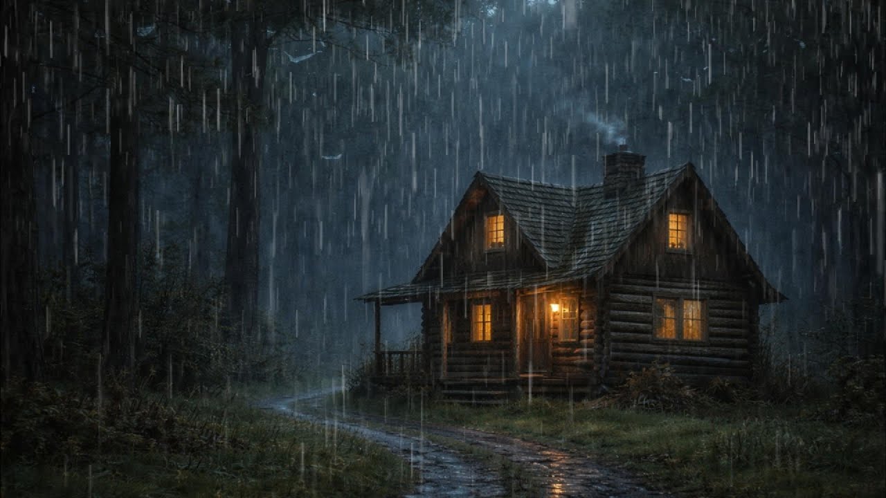 Cozy Cabin in the Rain | Relaxing Forest Ambience with Storm Sounds for Sleep & Focus