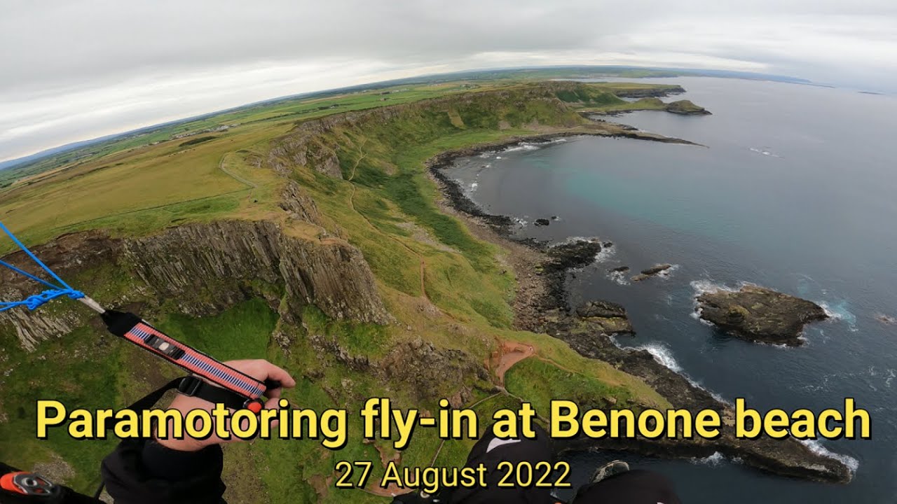 Paramotoring fly-in at Benone beach 27 August 2022