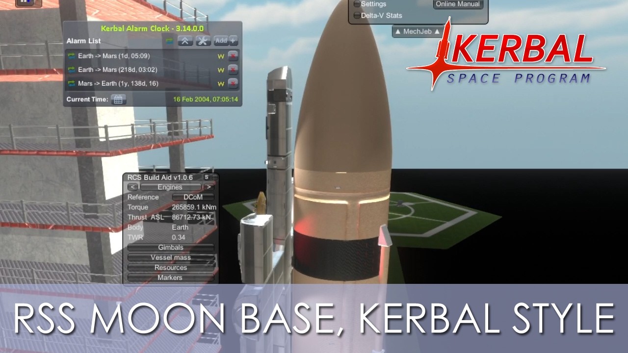Запуск лунной базы в реальном мире Солнечной системы (Kerbal Space Program) в стиле оригинальной ...
