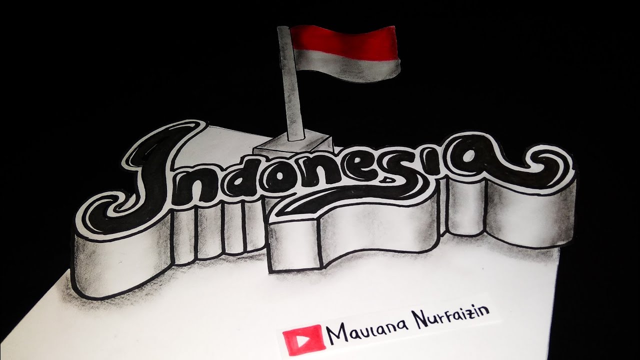 Tutorial cara membuat tulisan 3d di kertas - gambar 3 dimensi