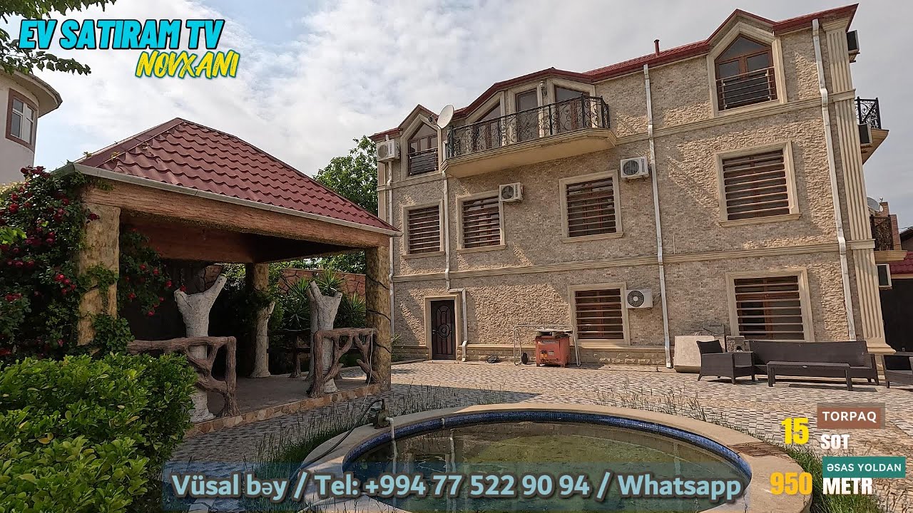 Novxanıda, 🌳Elit Ərazidə 15 Sotda İl boyu yaşamaq üçün🏡 Ev Satılır/Недвижимость / EV SATIRAM TV