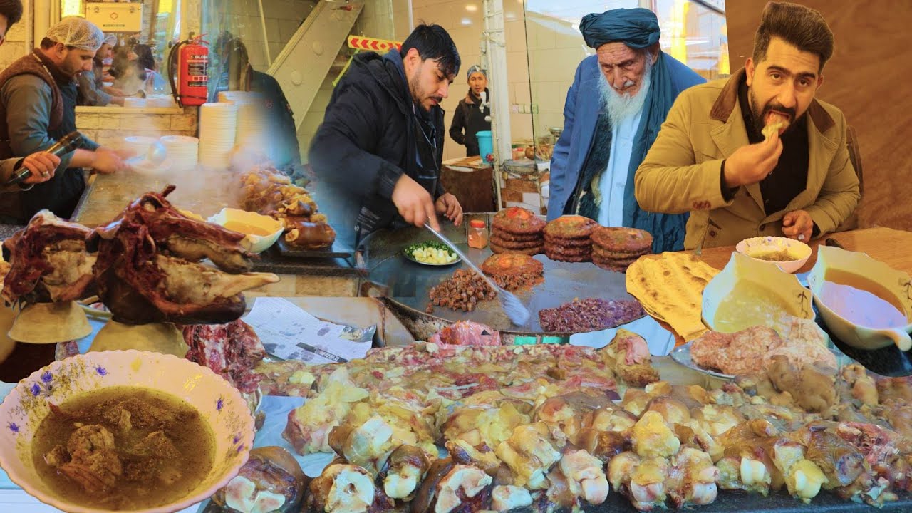 Afghani Kala Pacha, کله پاچه پزی افغانی،گزارش منصور،کوچه کاه فروشی کابل