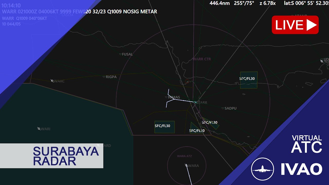 IVAO Online ATC | Surabaya Radar WARR_APP | 2025-Oct-04