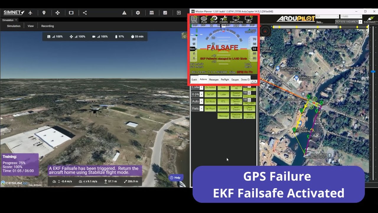 SIMNET Academy: ArduCopter GPS Failure Simulation Training Exercise