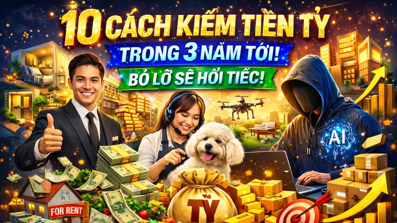 10 CÁCH KIẾM TIỀN TỶ Trong 3 Năm Tới - Bỏ Lỡ Sẽ HỐI TIẾC!