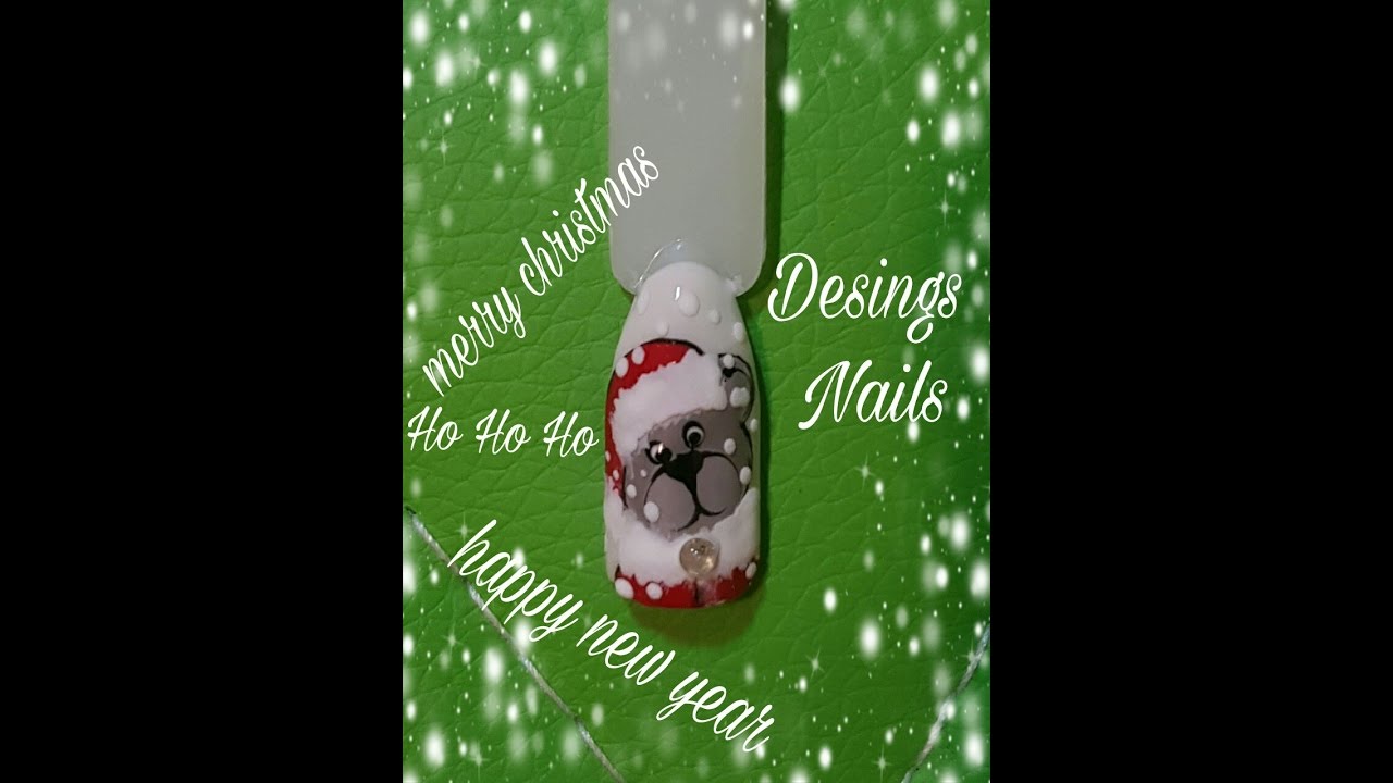 РИСУЕМ НОВОГОДНЕГО МИШКУ❤ДИЗАЙН НОГТЕЙ❤TUTORIAL NAILS HAPPY NEW YEAR