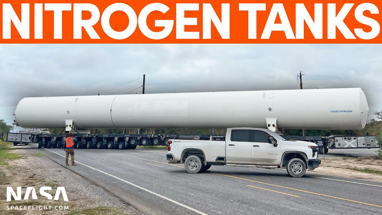 Nitrogen Tanks Moved to Massey's Range | SpaceX Boca Chica