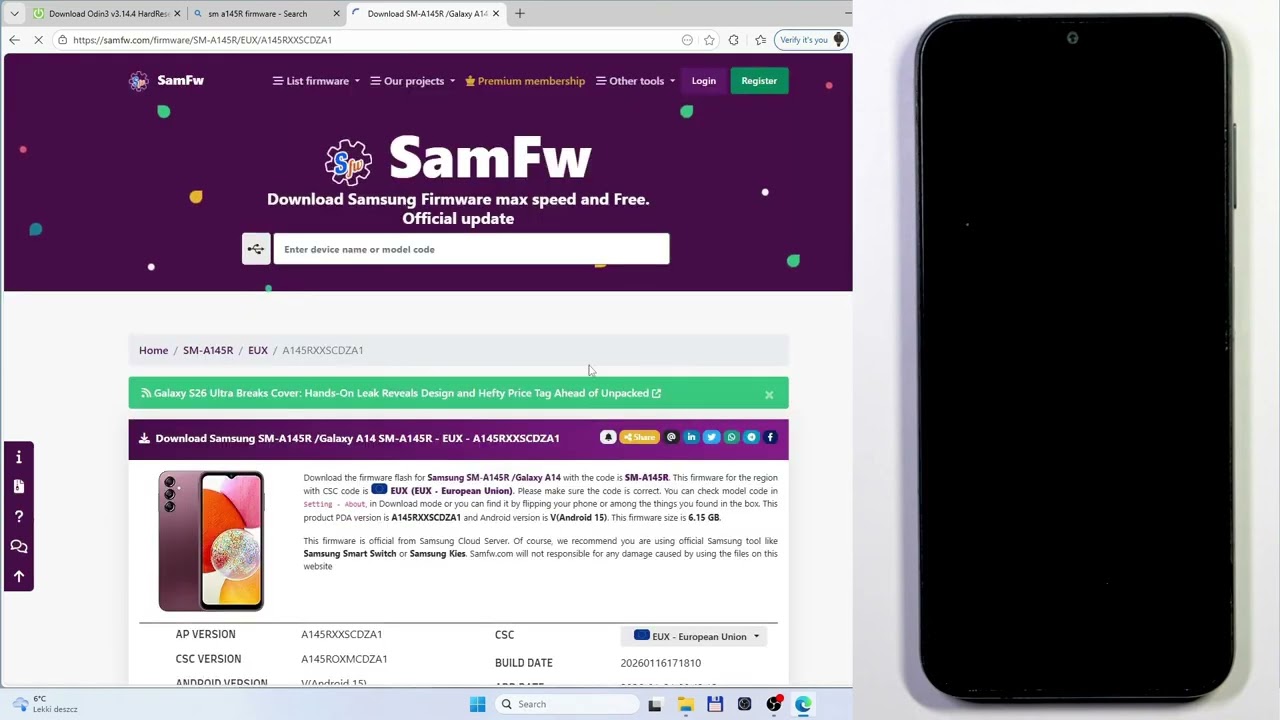 SAMSUNG Galaxy A14 5G - Come flashare la stock ROM con Odin