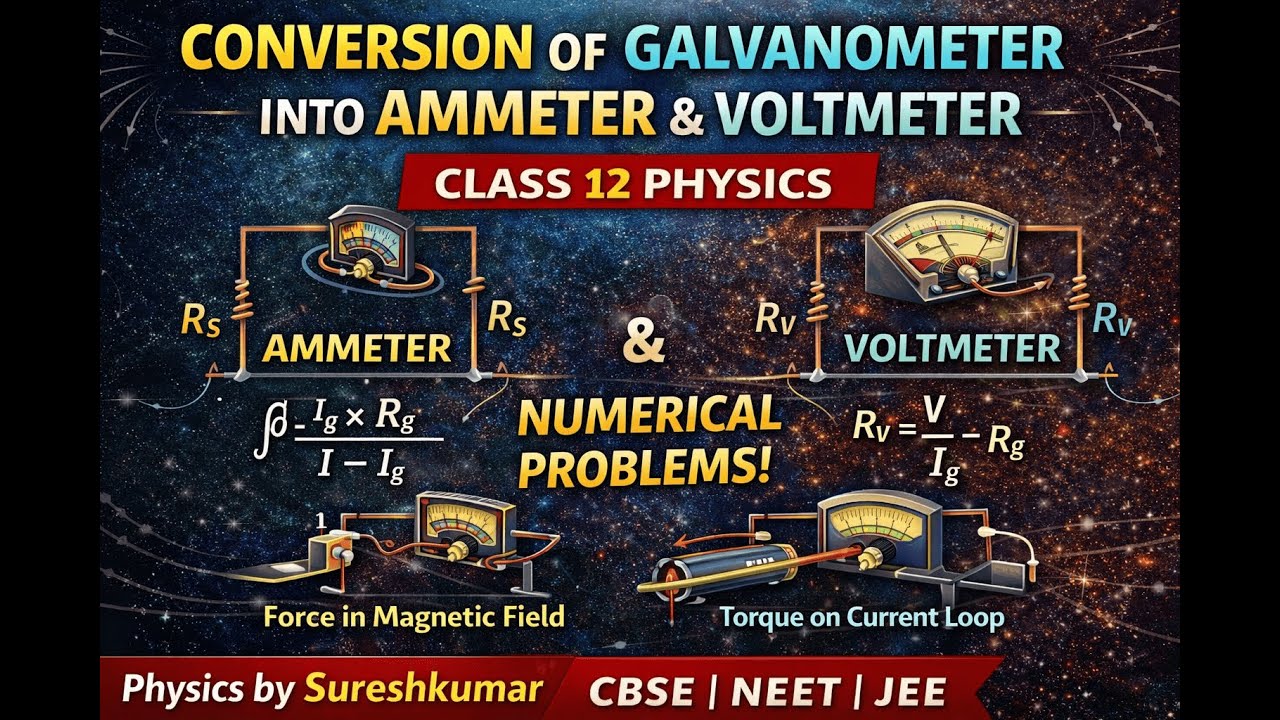 Moving Charges & Magnetism - 6 | Conversion of Galvanometer into Ammeter & Voltmeter | CBSE | NCERT